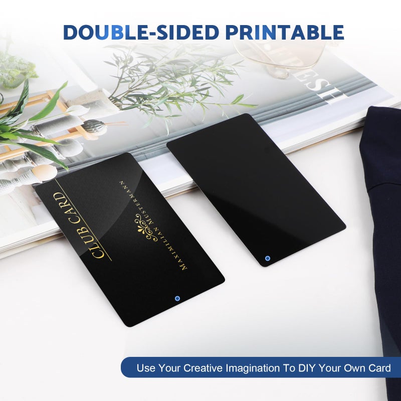 VZZNN 300 Pack Metal Business Cards Blanks Anodized Aluminum Blanks Name Card Laser Engraving Blanks for Laser Engraving DIY Cards Gift Cards VIP Cards Membership Cards Office Name Cards(Thickness 0.2 mm) - Image 3